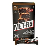 MET-Rx Big 100 Protein Bar, Meal Replacement Bar, 30G Protein, Salted Caramel Brownie Crunch, 3.52 oz (Pk of 4)