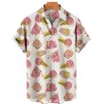 thumbnail image 3 of Camisas de helado divertidas con estampado 3D para hombre, camisas de playa de talla grande de manga corta de verano, blusas hawaianas con solapa para vacaciones, ropa para hombre, 3 of 5