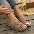 thumbnail image 5 of Willtoo Sandals for Women Comfort Flat Shoes Orthopedic Slides Flip Flops Leather Sandals Flat Casual Slippers, 5 of 7