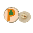 thumbnail image 1 of P alfabeto Papaya Frutas lindo patron Broche de oro metálico circular, 1 of 3