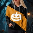 thumbnail image 2 of Godom Halloween Hoodies for Women 2025 cute Pumpkin Face Print Essentials Hoodie Sweatshirts Pullover, 2 of 6