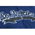 thumbnail image 3 of Men's Athletic Los Angeles Varsity Sherpa Fleece Lined LA Zip Up Hoodie Jacket (Blue, L), 3 of 7