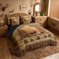 thumbnail image 2 of meiyoeat Jungle Animal Deer 7-Piece King Bedding For Boys,Rustic Farmhouse Cabin King Bed in a Bag For Kids,Black Reversible, 2 of 7