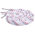 thumbnail image 1 of Santimon 2 Pairs Fashion Flat Replacement Shoelace for Sneakers/ High Tops/ Sport Shoes 47" White Red Blue, 1 of 5