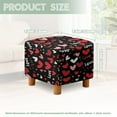 thumbnail image 3 of Jiueut Heart Love Print Ottoman Slipcover, Folding Square Footstool Cushion with Non Slip Bottom Thick Furniture Protection Universal Fit for Most Footrest Sofa Valentine's Day Decor, 3 of 6