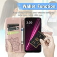 thumbnail image 2 of Allytech T-Mobile REVVL 6 Pro 5G Flip Wallet Case, Luxury PU Leather [Butterfly & Flower Embossed] Magnetic Clasp Stand Case Built-in Card Slots & Cash Pocket, Shockproof Wrist Strap Case, Rosegold, 2 of 6