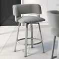 thumbnail image 2 of Amisco Stinson 30 In. Swivel Bar Stool - Grey Polyester / Metallic Grey Metal, 2 of 5