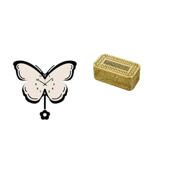 Reloj de pared,Reloj de pared para sala de estar,dormitorio,cocina,decoración de pared.,Caja de pañuelos,Dispensador de pañuelos para baño,Servilletero de mesa con caja Dispensador de