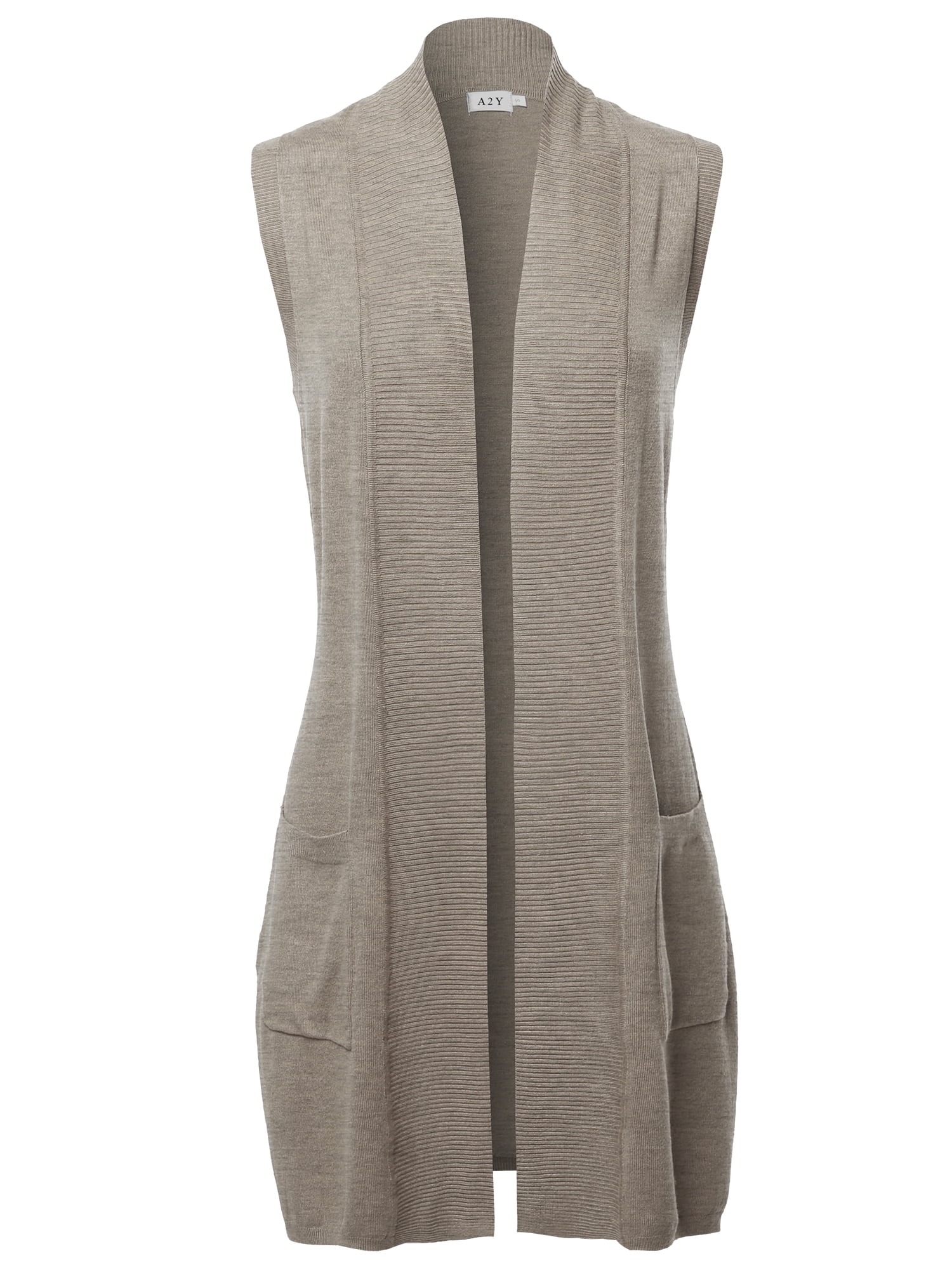 Aeneontrue Women's Sleeveless Long Cardigans Front Open Knit Vest Button Down Sweater Tops 
