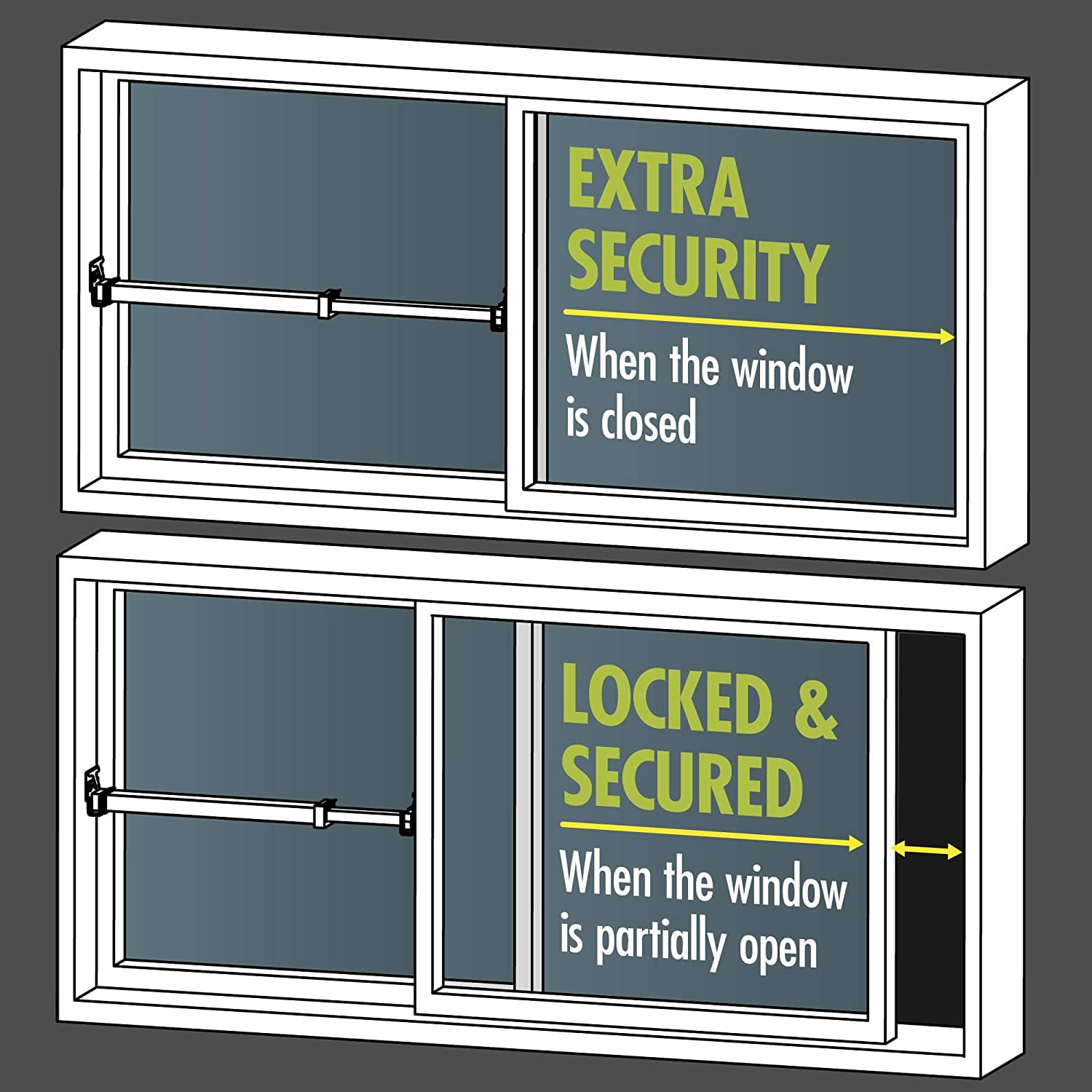 Ideal Security BK111 Window Security Bar With Child-Proof Lock ...