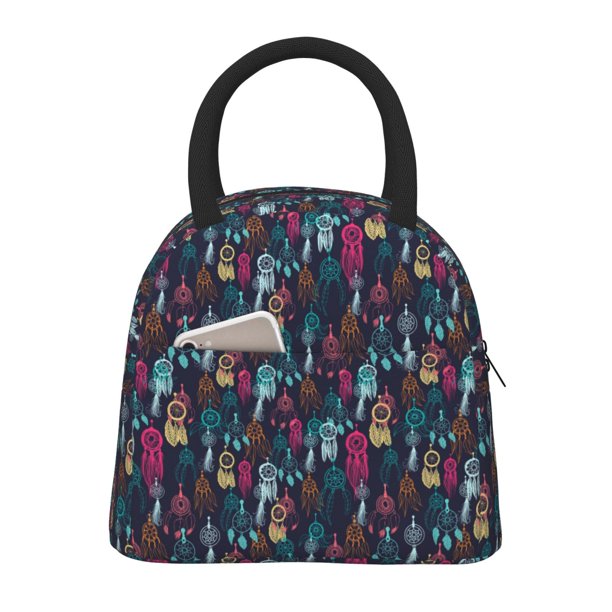 Disketp Colorful Dreamcatcher1 Bolsa Térmica para Almuerzo, Lonchera con Abertura Amplia y Gran Capacidad, Organizador Reutilizable para Mujeres, Hombres y Adultos