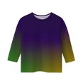 thumbnail image 5 of Efsteb Kids Girls' Fashion 3/4 Sleeve Shirt Crew Neck T Shirts Gradient Color Graphic Tee Comfy Soft Casual Loose Blouses (Purple,11 Years), 5 of 5
