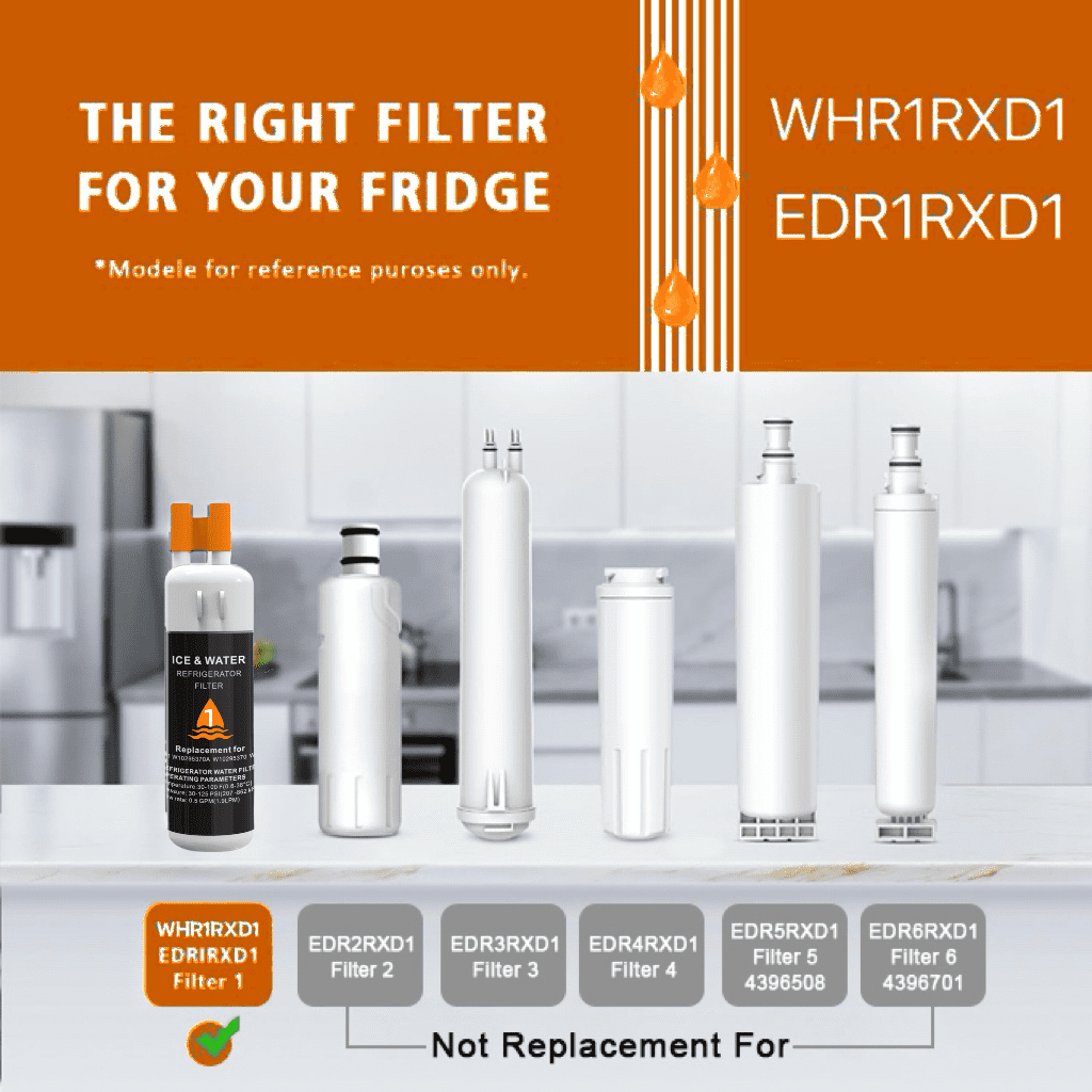 EDR1RXD1 Water Filter 1 Replacement Compatible with W10295370A,Filter 1,WHR1RXD1,EDR1RXD1B,46-9081,46-9930,P8RFWB2L,P4RFWB,3 Pack