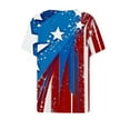 thumbnail image 4 of Red White and Blue T Shirts Red White and Blue T Shirt Women American Flag Womens Shirts Womens Red White and Blue Tops Womens Patriotic Tees Fashion Casual Printed Short Sleeves V-Neck Blouse, 4 of 5