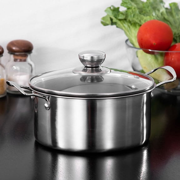 SEWCHICS Stainless Steel Soup Pot 6-Quart Cookware Optimal Heat Absorption for Kitchen