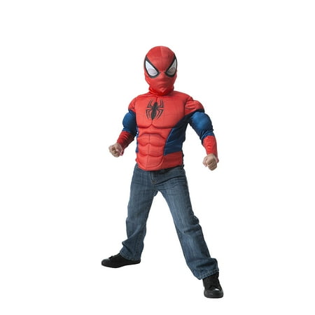 Marvel Spider-Man Muscle Chest Shirt Set, Officially licensed marvel spider-man boxed dress-up set. By Imagine by Rubie's