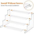 thumbnail image 3 of 1 Pack 4 Tier Clear Display Stand Risers, 12 Inch Display Shelf for Cupcake, Perfumes, Desserts, Figurines, Tool-free Assembly, Organizer and Decor for Bedroom, Bathroom, Party, 3 of 7