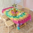 thumbnail image 3 of Colorful Rainbow Tie Dye Spiral Pattern Rectangle Tablecloth 60"x102",Waterproof Polyester Rectangle Table Cloth, Wipeable Spillproof Polyester Tablecloth for Dining, Camping, Indoor and Outdoor, 3 of 6