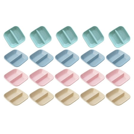 

NUOLUX 20 Pcs Wheat Straw Sauce Dishes Multi-functional Relish Plate Seasoning Serving Plate