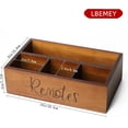 thumbnail image 2 of Acacia Wood Remote Control Holder Caddy, TV Organizer for Table, Vintage Farmhouse Desk Caddy (Brown-for 6+ Controls), 2 of 4
