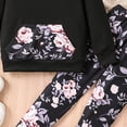 thumbnail image 4 of Toddler Baby Girl Set Long Sleeve Tops Sweatpants Cute Warm Outfits Cotton Clothing Sets Fall 6-12 Months 12-24 Months 2t 3t 4t 5t 6t 7t 8t 9t Children Black 2-3 Years, 4 of 4