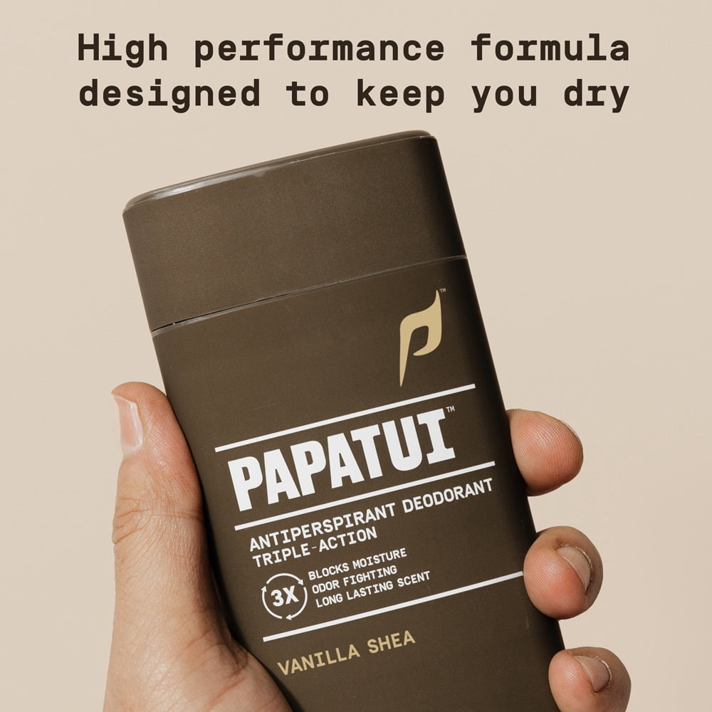 Papatui Triple Action Complex 48-Hour Men's Antiperspirant and Deodorant, Vanilla Shea, 2.6 oz