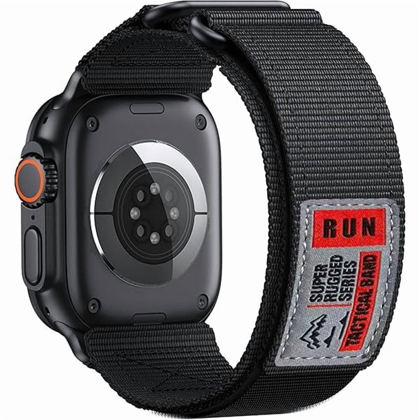 wonima02 Double Buckle Nylon Strap for Apple Watch Ultra 3/2/1 Band 49mm 46mm 45mm 44mm 42mm(Series 1 2 3),Adjustable Durable iWatch Straps for Apple Watch Bands for Men 11/10/9/8/7/6/SE/5/4/3/2/1