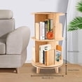 thumbnail image 3 of Rotating Bookshelf, 360 Display Floor Standing Bookcase Storage Rack, Multi-Functional Freestanding Bookshelf Organizer for Kids&Adults, Wood, 3 of 14
