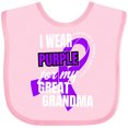 thumbnail image 3 of Inktastic I Wear Purple For My Great Grandma Pancreatic Cancer Awareness Boys or Girls Baby Bib, 3 of 4