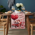 thumbnail image 2 of Pink Valentine's Day Table Runner - 72 Inch Long, Kitchen Dining Table Runner Dresser Scarves, Love Heart Gnomes Truck Roses Farmhouse Decor for Coffee Tables Wedding Party Banquet, 2 of 8