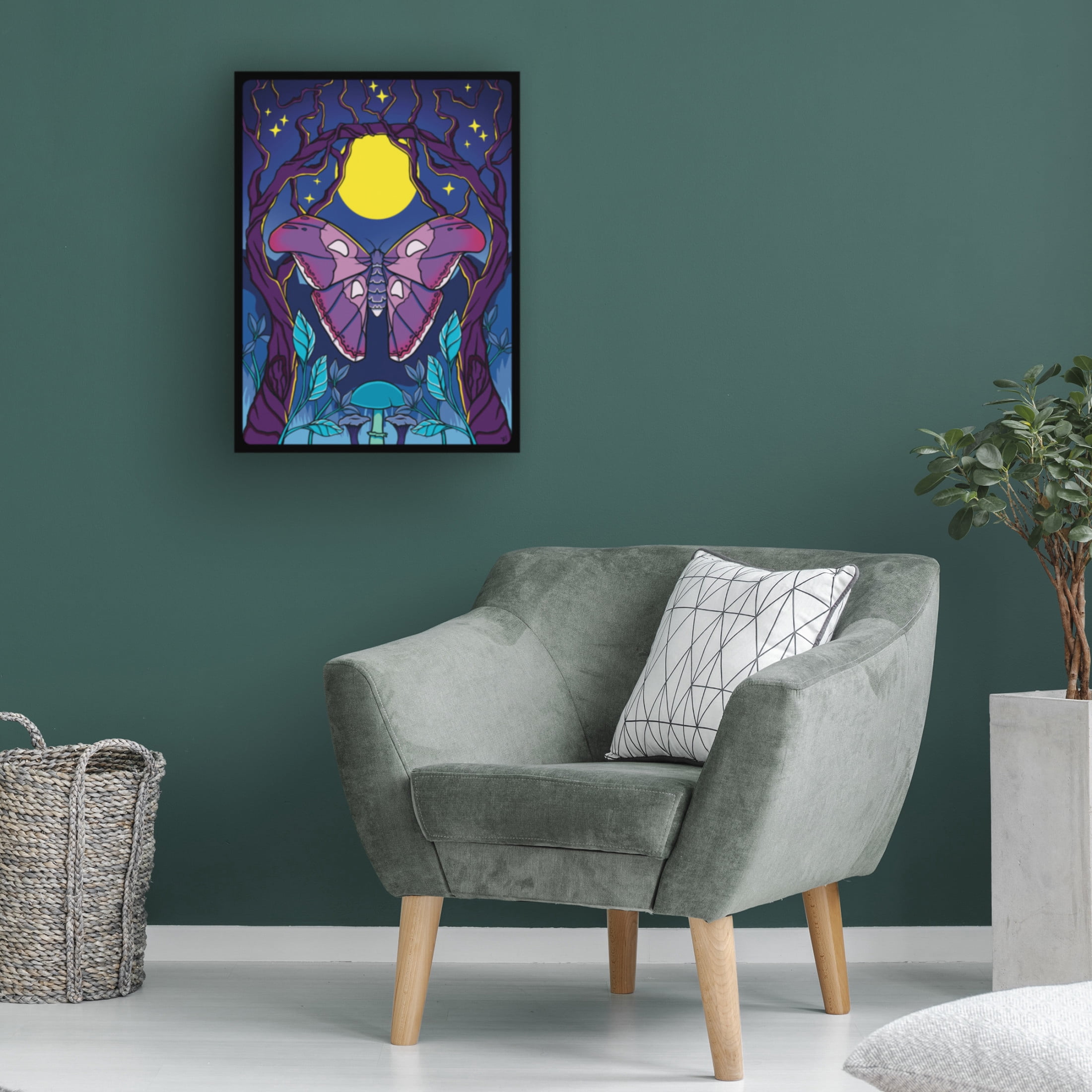 Canvas Wall Art - Rachel Feirman 'Atlas Moth' Wall Art for Living Room, Bedroom, or Office Décor by Trademark Fine Art - 35 x 47 Inches