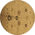 thumbnail image 1 of Ahgly Company Indoor Round Oriental Brown Industrial Area Rugs, 4' Round, 1 of 4