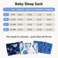 thumbnail image 6 of Baby Sleep Sack 18-24 Months 100% Cotton Baby Wearable Blanket 2-Way Zipper Breathable Lightweight Unisex Sleeping Bag 0.5 Tog Toddler Sleep Sack (3 Pack), 6 of 7
