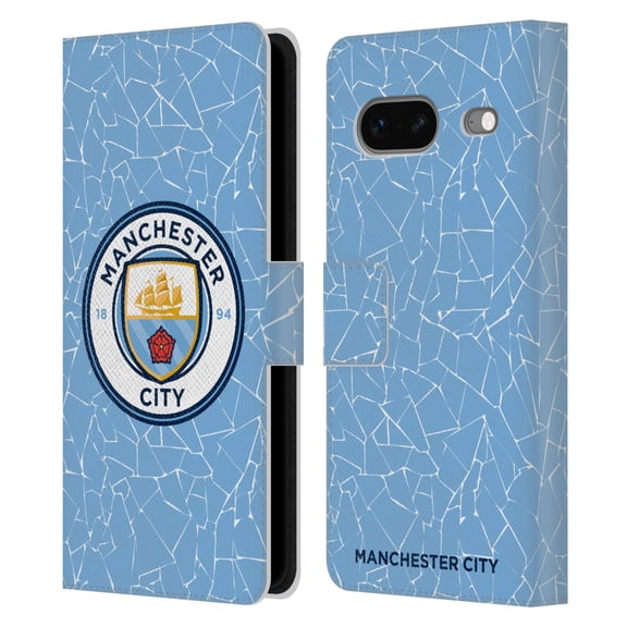 Head Case Designs Officially Licensed Manchester City Man City FC 2020/21 Badge Kit Home Leather Book Wallet Case Cover Compatible with Google Pixel 7
