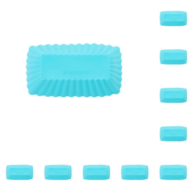 Billuyoard 10 Uds molde de pastel de silicona Multicolor Rectangular pudín de chocolate herramientas para hornear revestimientos reutilizables Type3 NO3