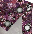 thumbnail image 4 of Ambesonne Ombre Grommet Curtain, Modern Floral Leaf Nature, 50" x 96", Purple White, 4 of 6