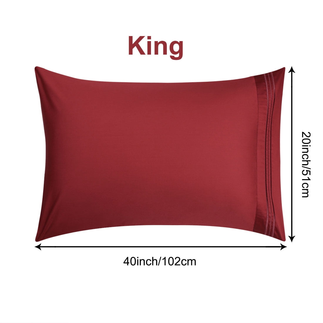 Luxury Pillowcase Set Of 4 - Super Soft Hotel Quality - Burgundy King