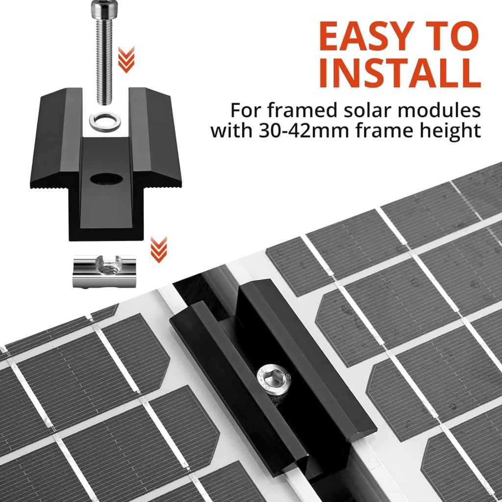 20 Pack Solar Modules Z Brackets With Screws Adjustable Edges Clamps for Balconies Roof Motorhome Mounting Daily Use