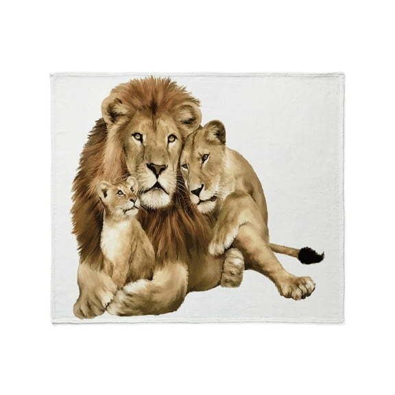 CafePress - Lion And Cubs Throw Blanket - Soft Fleece Throw Blanket, 50"x60" for All Ages