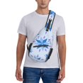 thumbnail image 2 of ZNDUO Sling Bag, Men Shoulder Backpack Small Cross Body Chest Sling Backpack-Star Snowflake Blue Pattern, 2 of 8