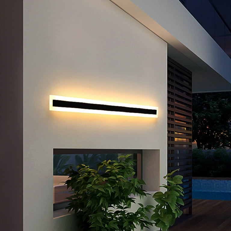 beundring Fru Marco Polo Outdoor Modern Wall Light LED Wall Sconce Fixture Rectangular Black Wall  lamp Elegant Frosted White Acrylic IP65 Anti Rust for Proch Background Wall,1  Light - Walmart.com