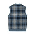 thumbnail image 6 of Mens Argyle Sweater Vests V Neck Sleeveless Cardigan Vest Knitwear Blue L, 6 of 7