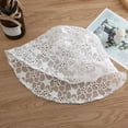 thumbnail image 3 of COCOpeaunt Daisy Embroidered Buckets Hat Transparent Panama Women Lace Flower Beach Hats Fashion Sun Cap Summer Stackable Fisherman Hats, 3 of 6