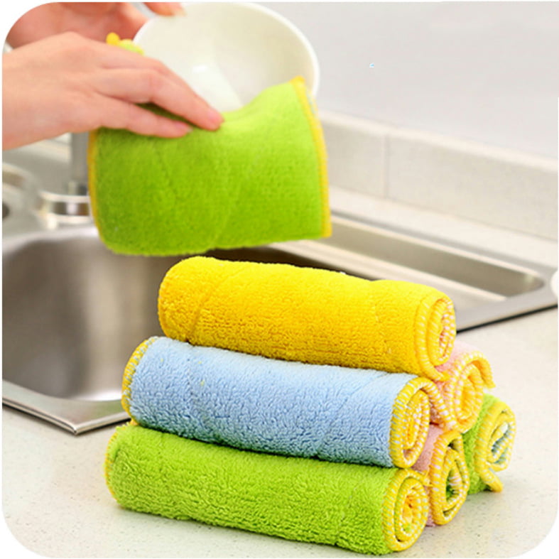 Senmor Microfiber Cleaning Cloths Super Absorbent Dust Cloths Buffing Cloths with Two Color on Two Side Professional Grade Premium Towel Gray