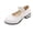 White, variant on Girls Princess Dress Shoes, Cute Flower Mary Jane Flats for Flower Girl Party Wedding Pink 12.5 M