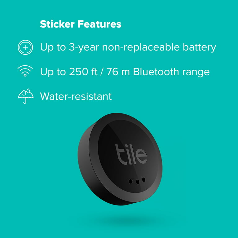 Tile Sticker Bluetooth Tracker (2022, Black)