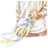 Relanfenk Baby Stuff Kid’s Rainbow Hand Kites Ribbon Wand Wooden Instruments Bells Wood Toys