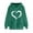 Army Green A, variant on Zpanxa Women's Heart Print Hooded Sweatshirt Long Sleeve Pullover Drawstring Casual Loose Fit Fleece Lounge Top with Front Pocket