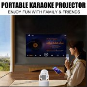 BDQ HY-300PRO-KTV Mini Portable Projector with 180° Stand, 4K Support, Bluetooth, WiFi 6 – Home Theater Video Projector for Phone, PC, Laptop