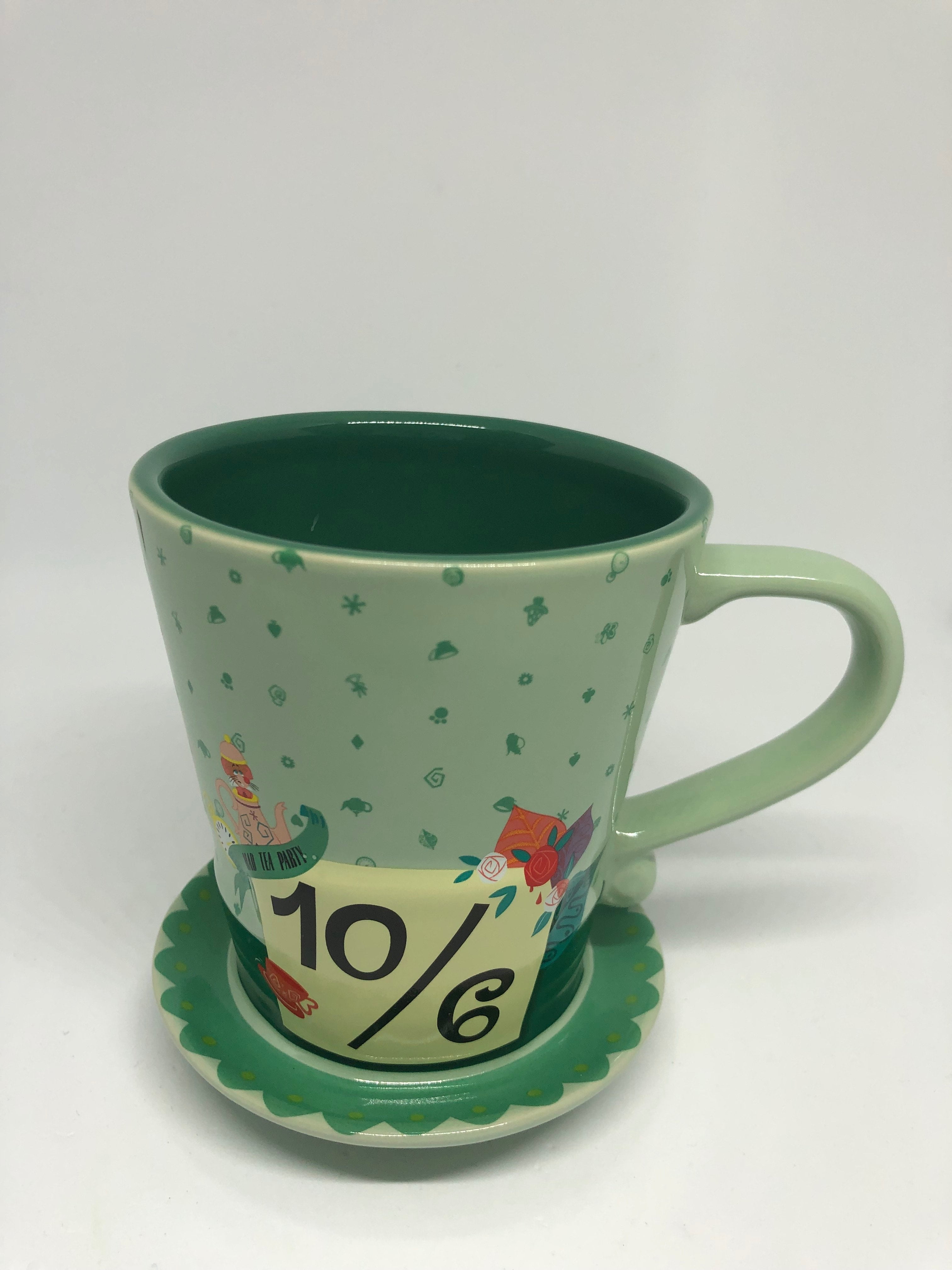 Disney Parks Alice in Wonderland Mad Hatter 10/6 Mad Tea Party Mug New ...